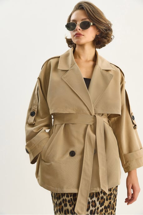 Knopen Midi Trenchcoat - Image 4