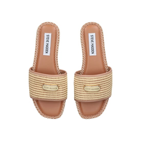 Tropics Beige Raffia Sliders - Image 2