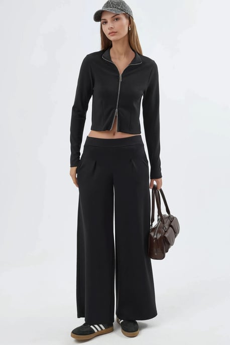 Fitted Knitted Jacket with Zipper Closure - Image 6