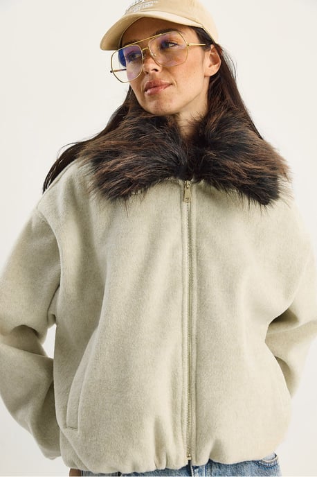 Oversized Ritjas met Bontkraag - Image 5