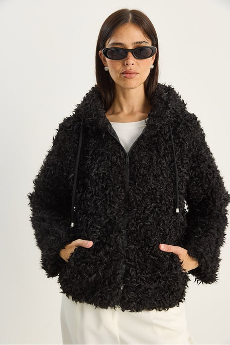 Hooded Plush Coat - Image 2