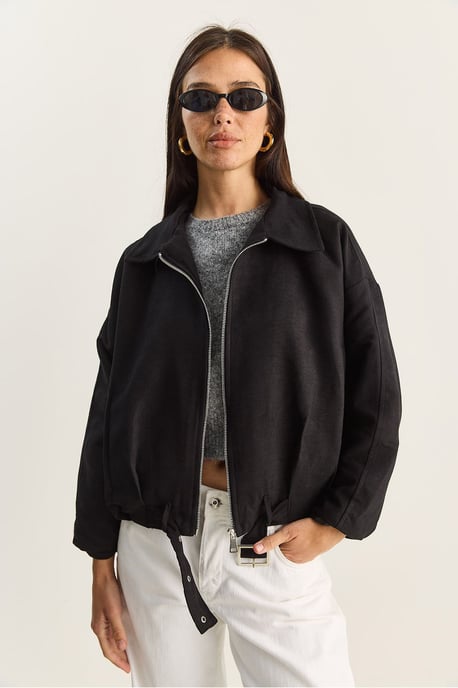 Oversized Faux Suede Jacket - Image 3