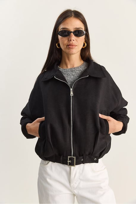Oversized Faux Suede Jacket - Image 6