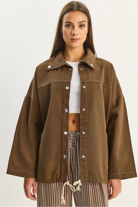 Överdimensionerad denimskjortjacka - Image 1