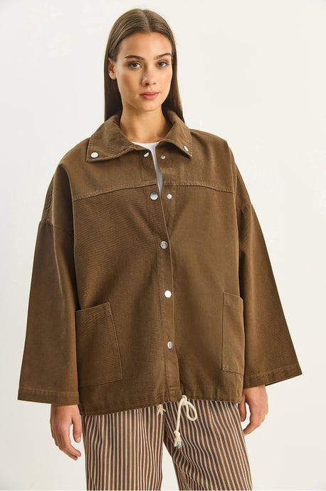 Överdimensionerad denimskjortjacka - Image 5