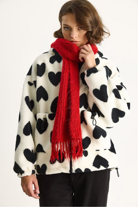 Textured Puffers Down Coat with Faux Fur Collar - Image 3