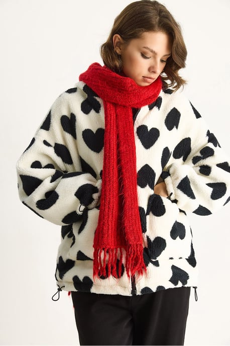 Textured Puffers Down Coat with Faux Fur Collar - Image 4