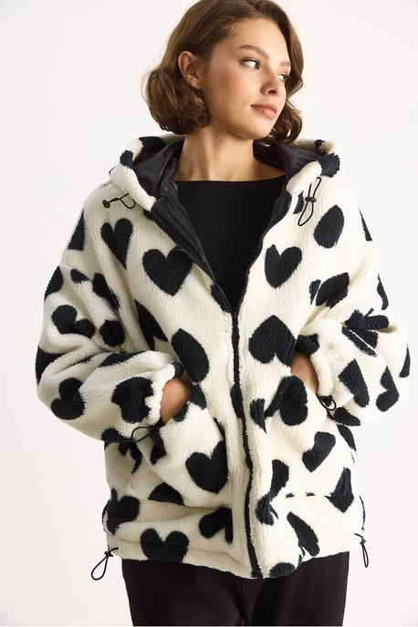Textured Puffers Down Coat with Faux Fur Collar - Image 5