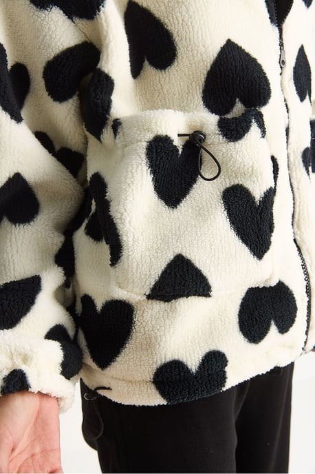 Textured Puffers Down Coat with Faux Fur Collar - Image 6
