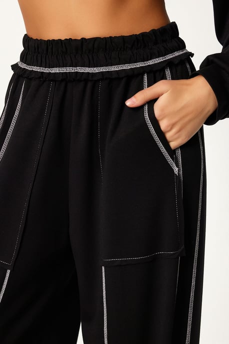 Zipper Collar Long Sleeve Two-Piece Coord Set - Image 5