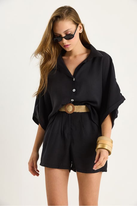 Hoge Taille Knop Twee-delige Co-ord Set - Image 2