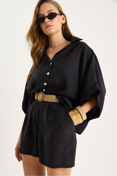 Hoge Taille Knop Twee-delige Co-ord Set - Image 5