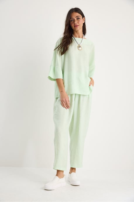 Överdimensionerad Båthals Polyester Tvådelad Set - Image 2
