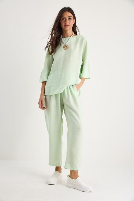 Överdimensionerad Båthals Polyester Tvådelad Set - Image 3