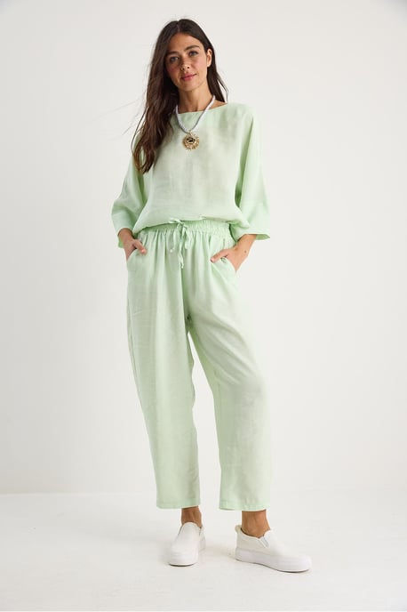 Överdimensionerad Båthals Polyester Tvådelad Set - Image 4