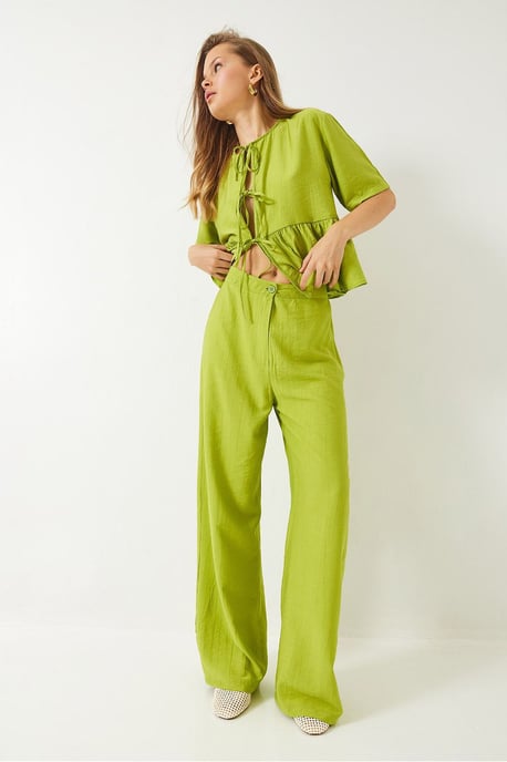 Gestructureerde Twee-delige Co-ord Set met Rimpeldetails - Image 3