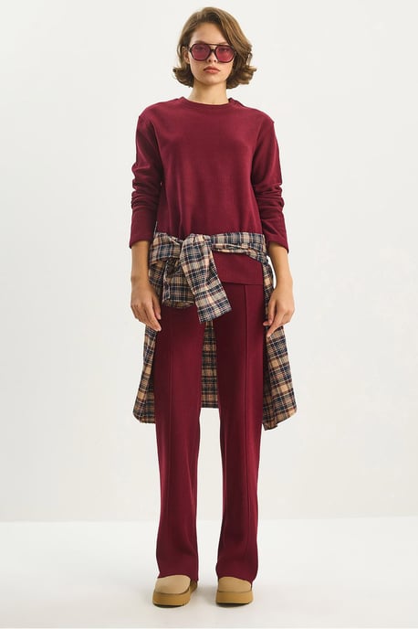 Ribbed Knitwear Two-Piece Coord Set - Image 1