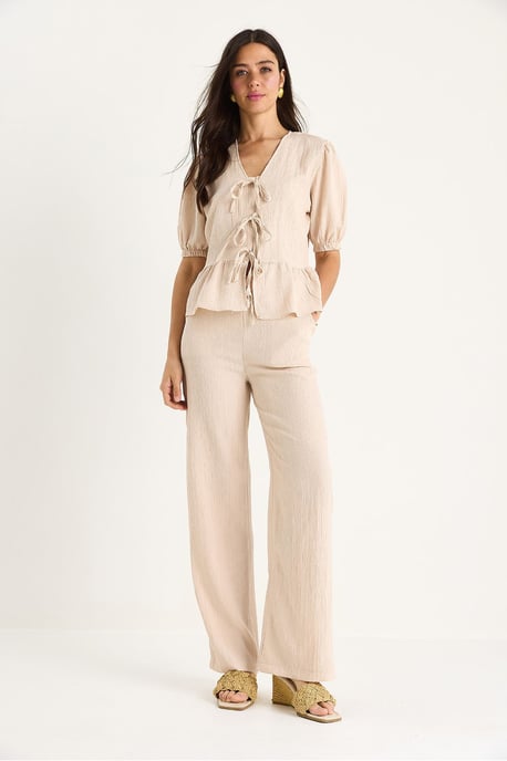 V-Neck Textured Two-Piece Co-Ord - Image 2
