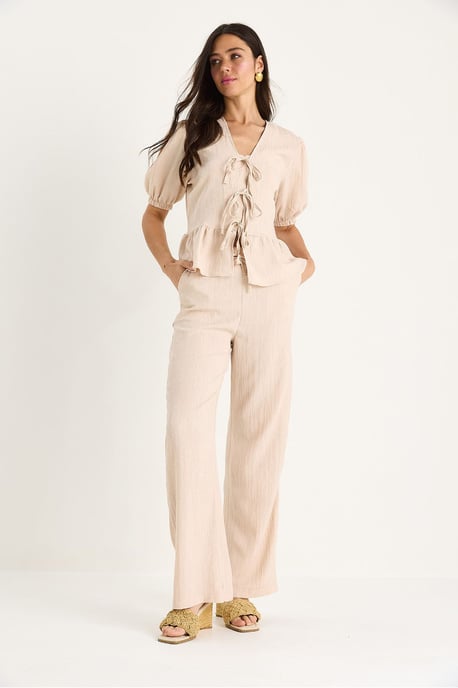 V-Neck Textured Two-Piece Co-Ord - Image 3