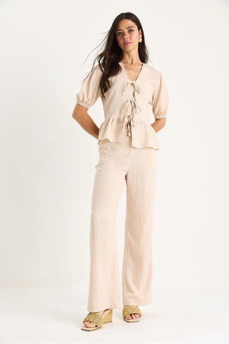 V-Neck Textured Two-Piece Co-Ord - Image 5