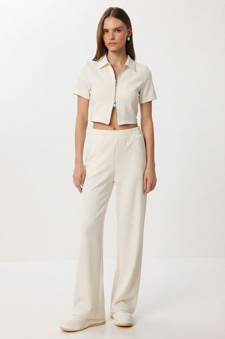 Hoge Taille Wijde Pijpen Broek & Jas Co-ord Set - Image 2