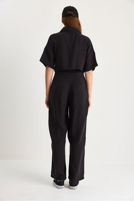 V-Neck Knitted Two-Piece Coord Set with Wide Leg Pants - Image 6
