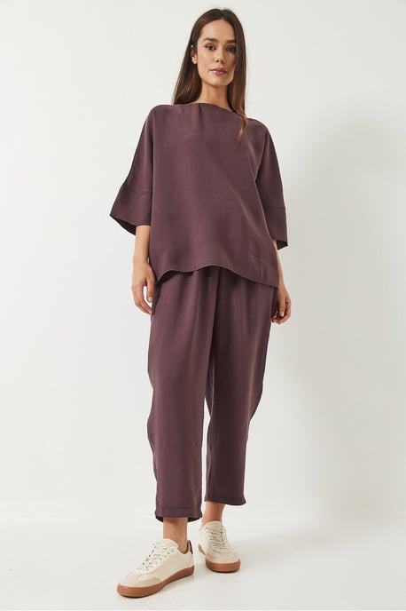 Överdimensionerad Båtkrage Polyester Tvådelad Koord Set - Image 3