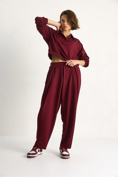 High Waist Textured Knitted Two-Piece Coord Set - Image 2