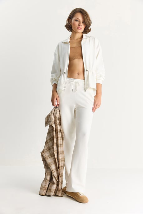 Aangesloten Lange Mouwen Jas en Flare Broeken Co-ord Set - Image 3