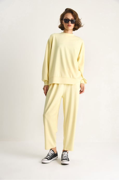 Long Sleeve Crew Neck Stickad Tvådelad Set - Image 5