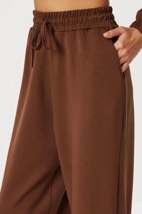 Pocket Detail Jas & Wijdere Broek Twee-delige Set - Image 5