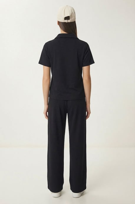 Middel hoge taille Polo Kraag Twee-delige Co-ord Set - Image 4