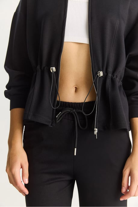 Aangesloten Lange Mouwen Jacket en Flared Broeken Set - Image 6