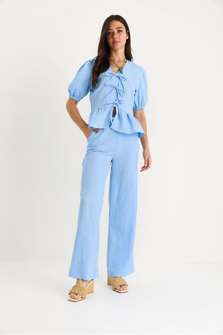 V-Neck Textured Two-Piece Co-Ord - Image 2