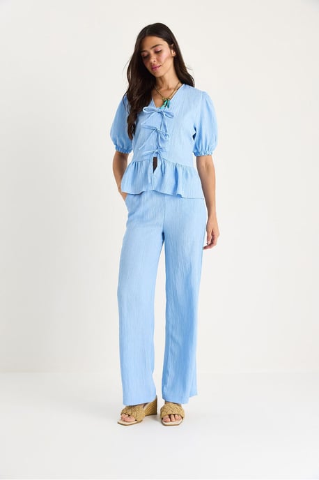 V-Neck Textured Two-Piece Co-Ord - Image 4
