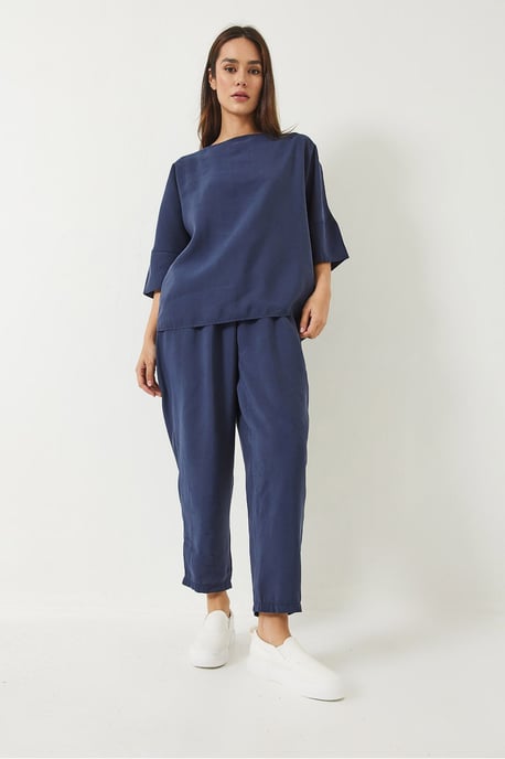 Överdimensionerad Båthals Polyester Tvådelad Koord Set - Image 2