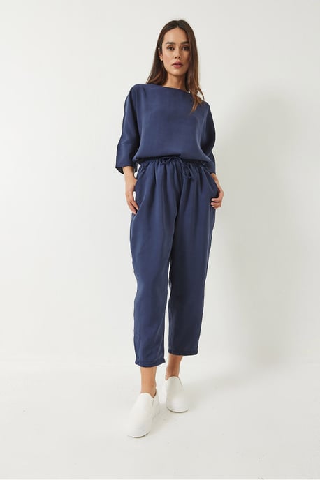 Överdimensionerad Båthals Polyester Tvådelad Koord Set - Image 3