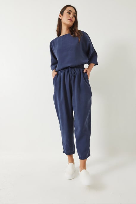 Överdimensionerad Båthals Polyester Tvådelad Koord Set - Image 4