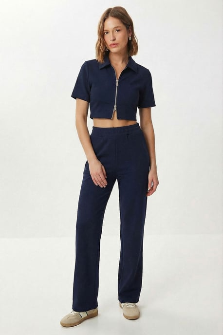 Hoge Taille Wijde Pantalon & Jas Co-ord Set - Image 2