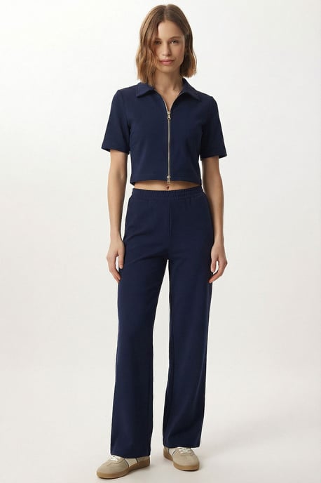 Hoge Taille Wijde Pantalon & Jas Co-ord Set - Image 3