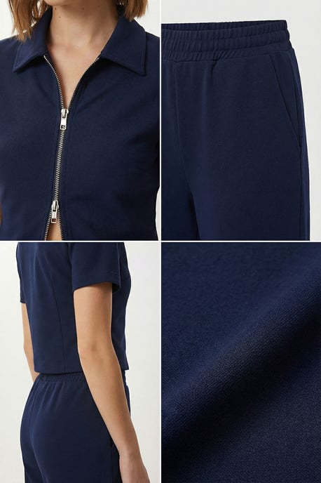 Hoge Taille Wijde Pantalon & Jas Co-ord Set - Image 5