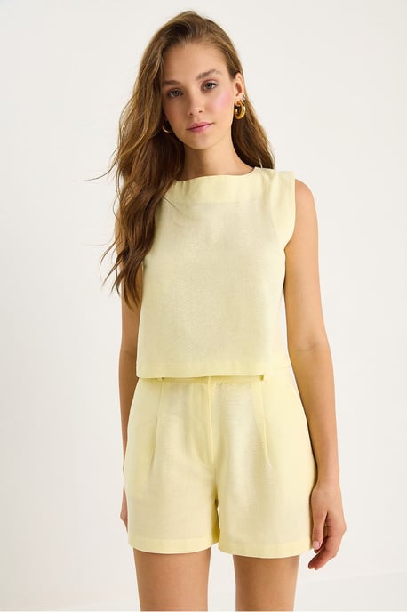 Hoge Taille Mouwloze Crew Neck Twee-Delige Set - Image 3