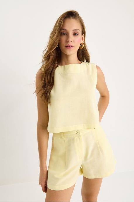 Hoge Taille Mouwloze Crew Neck Twee-Delige Set - Image 4