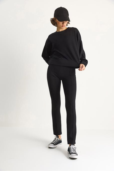 Figurformad långärmad crew neck tvådelad set - Image 5