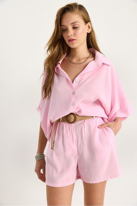 Twee-delige Coord Set met Hoge Taille en Knopen - Image 3