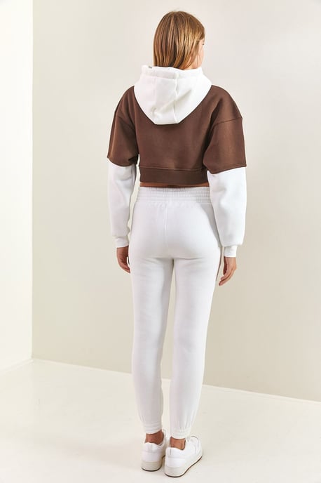 Hooded Crop Sweatshirt en Skinny Leg Trainingspak Set - Image 2