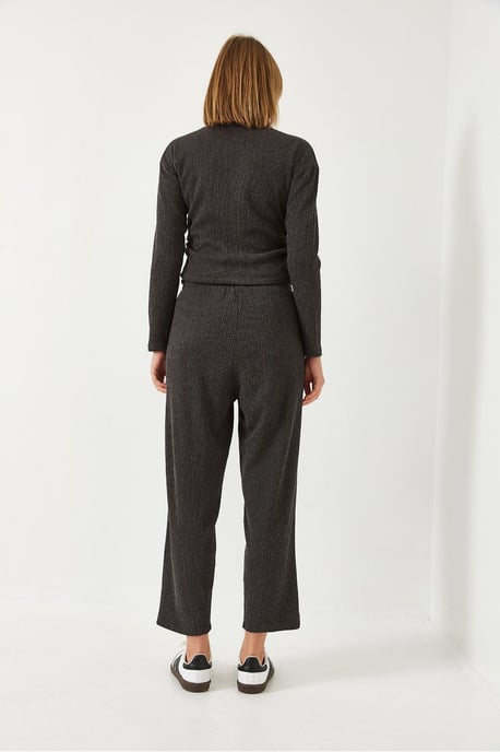 Getextureerde Turtle Neck Crop Co-ord Set - Image 4