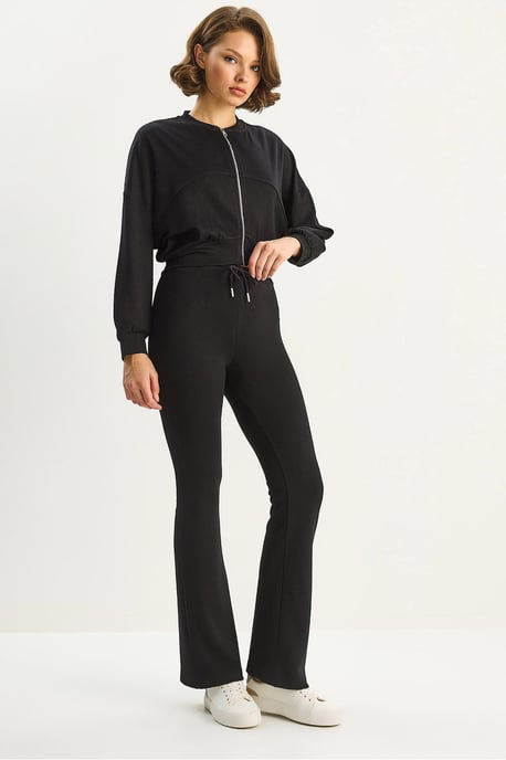 Hoge Taille Flair Broek en Bomberjack Twee-Stuks Coördinatie Set - Image 1