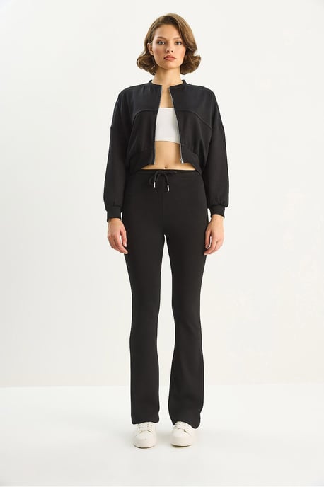 Hoge Taille Flair Broek en Bomberjack Twee-Stuks Coördinatie Set - Image 2