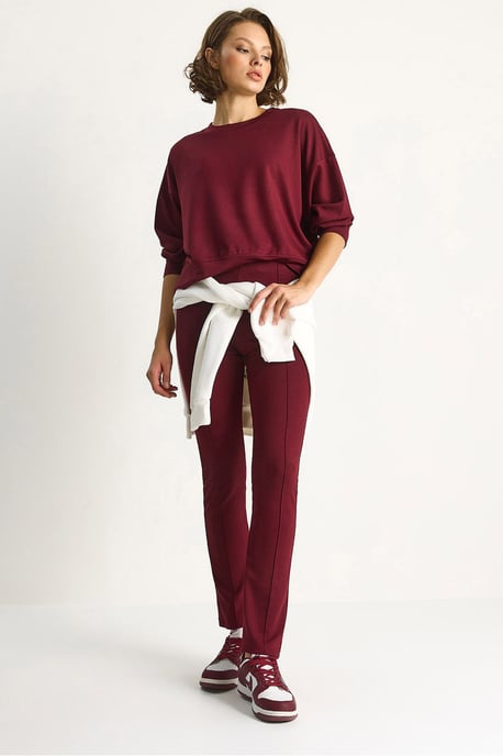 Getailleerde Lange Mouw Crew Neck Twee-delige Set - Image 1